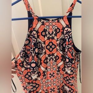 Coral and Navy Vince Camuto Dress
